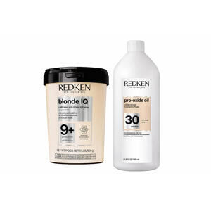 REDKEN BLONDE IQ OIL POWDER LIGHTENER 1.1 LB + 30 VOLUME DEVELOPER